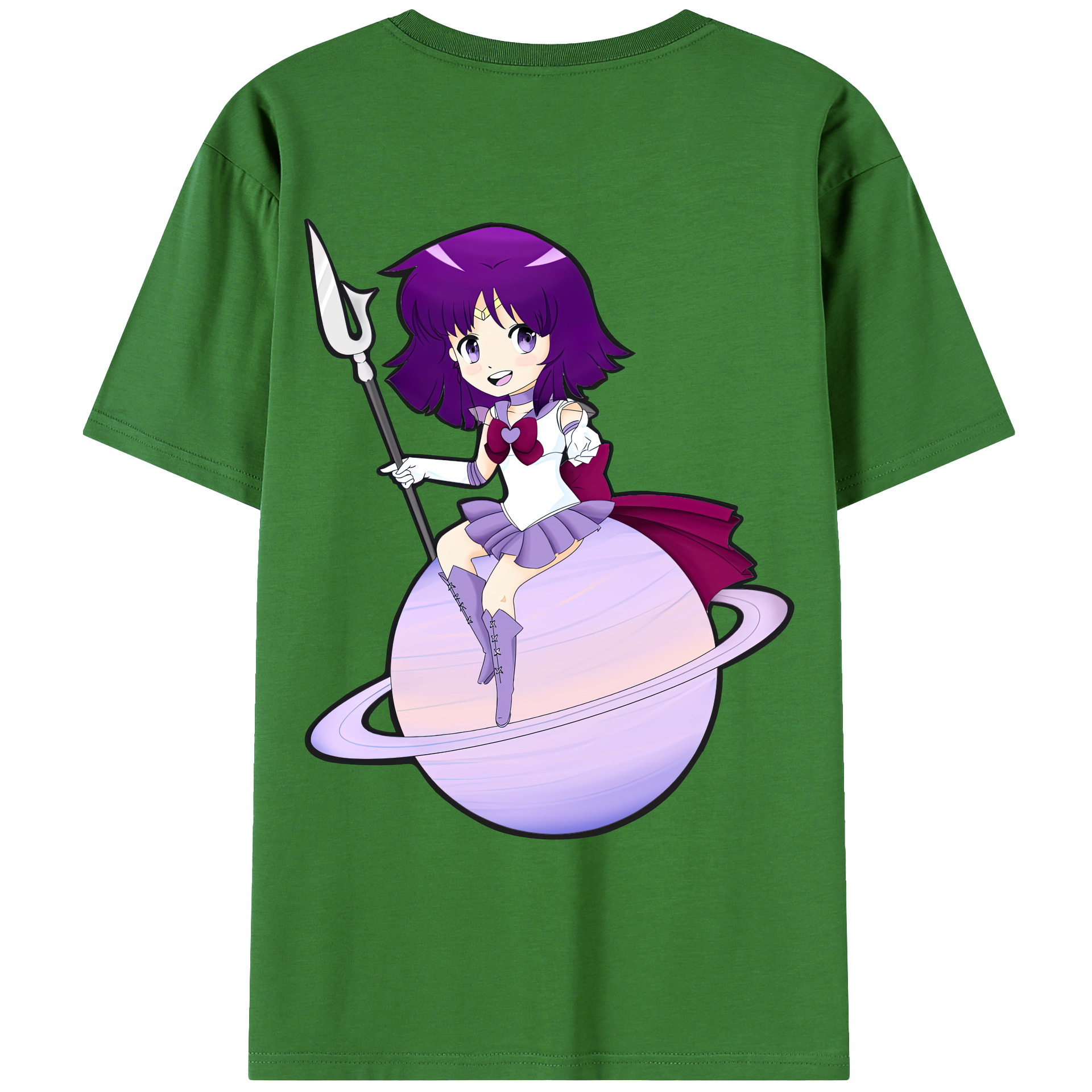 （画像用） 美少女戦士セーラームーン 土萠ほたる Sailor Moon Tomoe Hotaru （セーラーサターン；Sailor Saturn） レディース半袖Tシャツ(バックプリント)